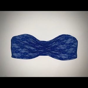 PINK Victoria’s Secret Blue Lace Bandeau Bra